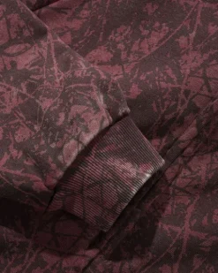 Woods Camo Zip-Thru Hood, Washed Burgundy